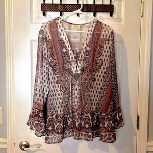 Style & Co Women’s Long Sleeve Sheer Top XL